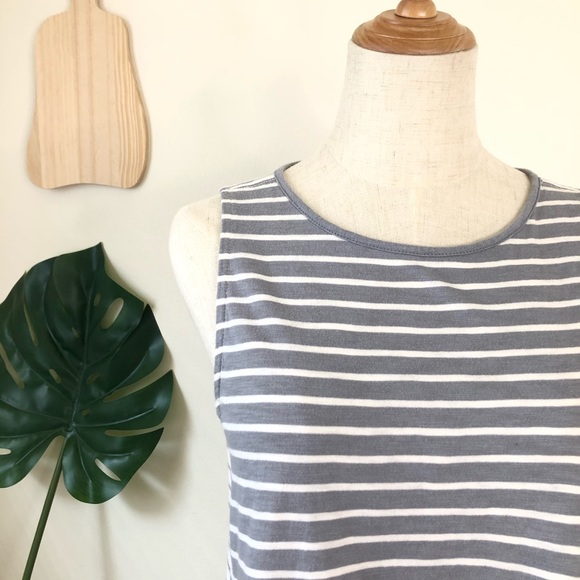 Madewell l Forward Seam Stripe Gray white tank top - Picture 5 of 8